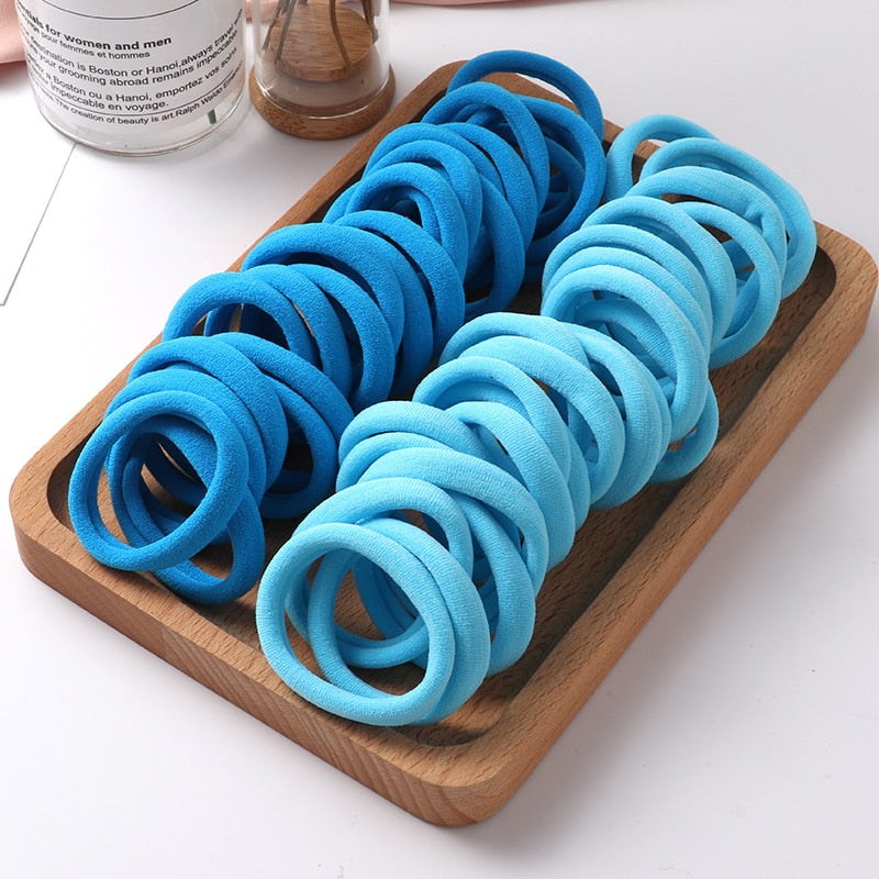 Haargummi Haarband Damen Haar Gummi 50 Stück Schwarz Bunt Zopfgummi Zopf