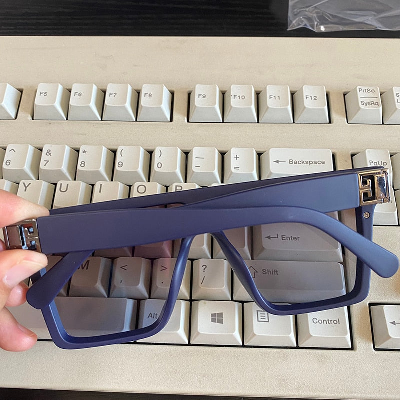Damen Designer Sonnenbrille Herren Quadratische Übergröße Gläser Vintage UV400