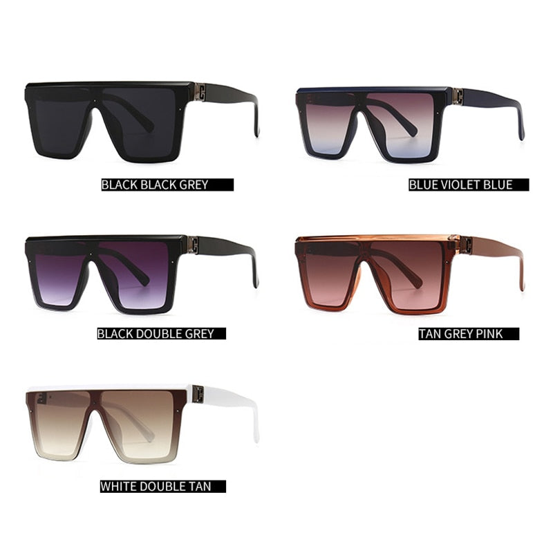 Damen Designer Sonnenbrille Herren Quadratische Übergröße Gläser Vintage UV400