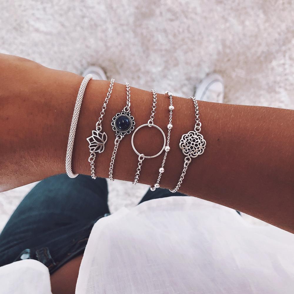 SET Armband Damen  Freundschaftsarmband Yoga Bettelarmbänder Makramee