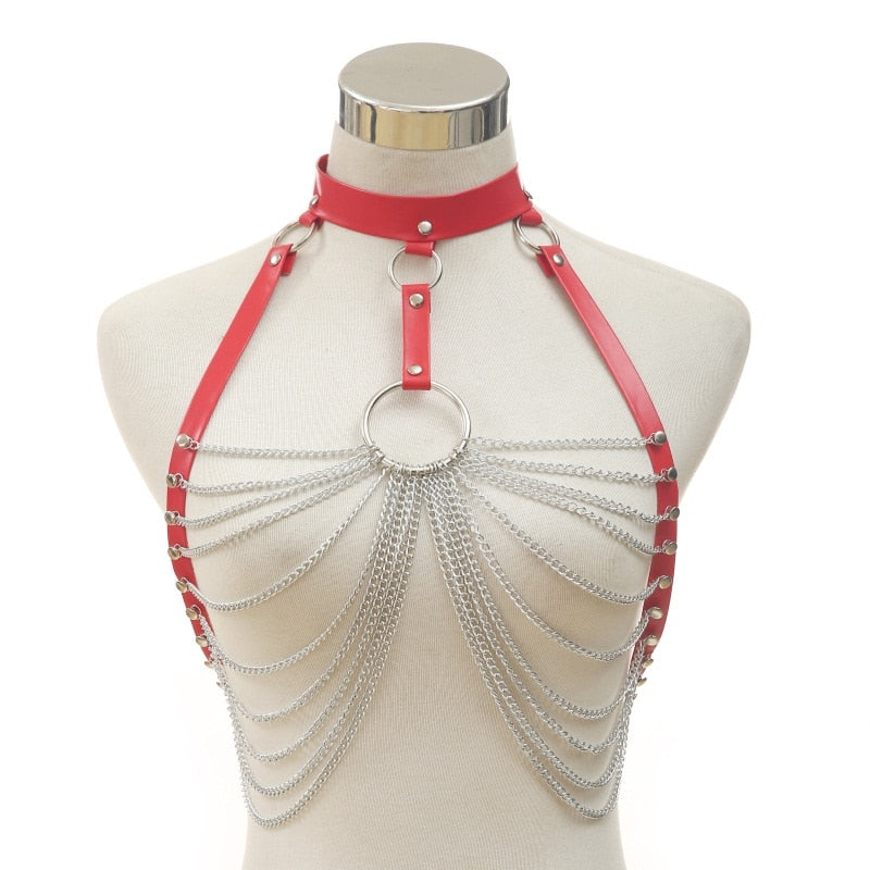 Sexy Harness Kette BH Gürtel Toys Punk Goth Frauen Bdsm Bondage Dessous