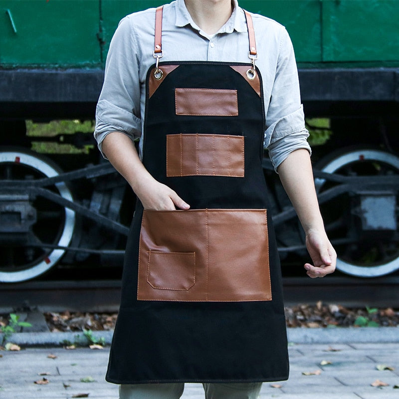 Chef Schürze Kochschürze Kellner Bistroschürze Küchenschürze Grillschürze Latzschürze
