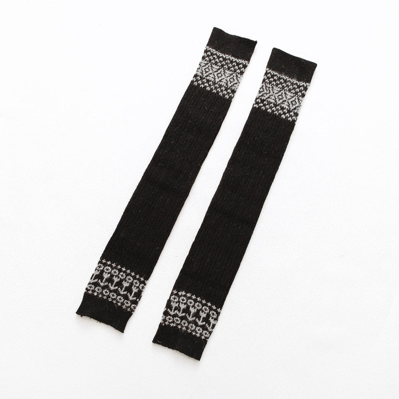 Damen Lange Socken Beinwärmer Stulpen Beinlinge Häkeln Kniestrümpfe Overknees