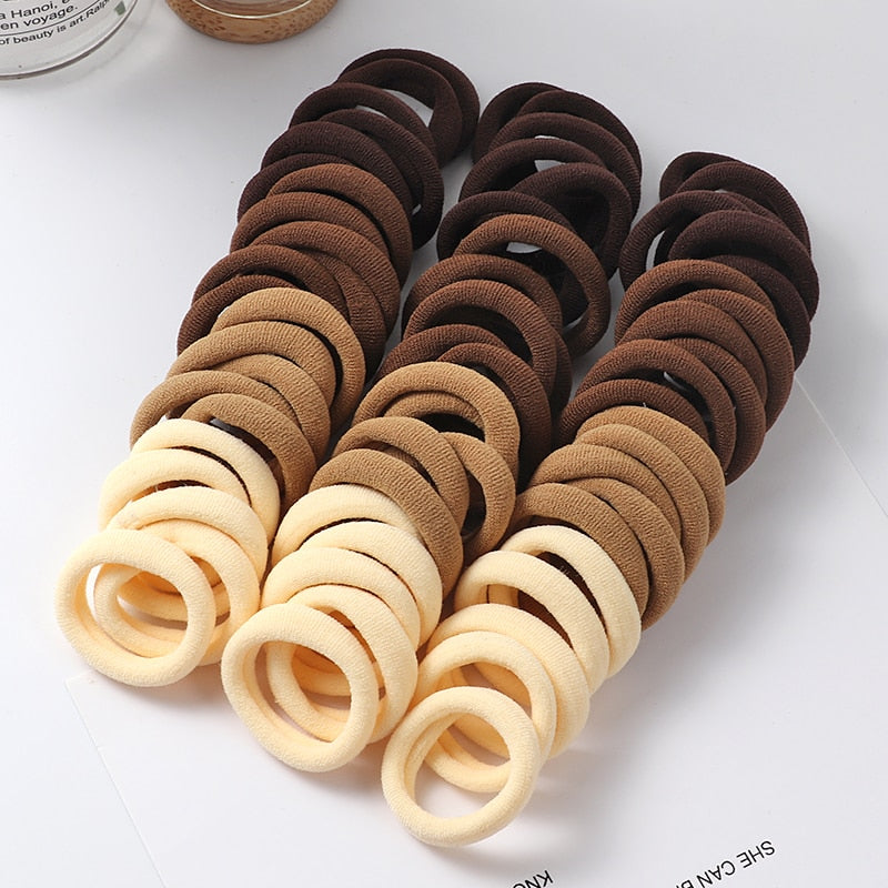 Haargummi Haarband Damen Haar Gummi 50 Stück Schwarz Bunt Zopfgummi Zopf