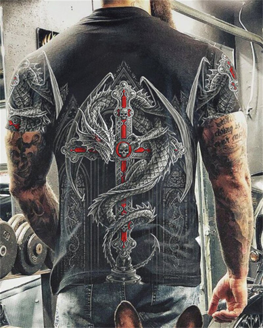Fashion Herren Horror Skull 3D T-Shirt Rundhals Unisex Sommer Streetwear