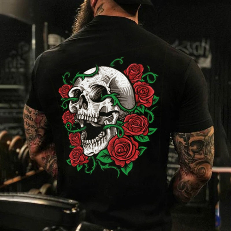 Fashion Herren Horror Skull 3D T-Shirt Rundhals Unisex Sommer Streetwear