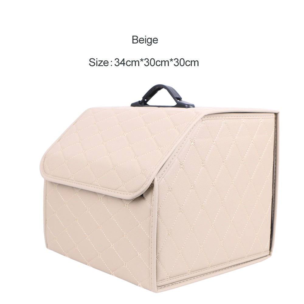 Leder Aufbewahrungsbox Kofferraum Organizer Auto Tasche Klappbarer