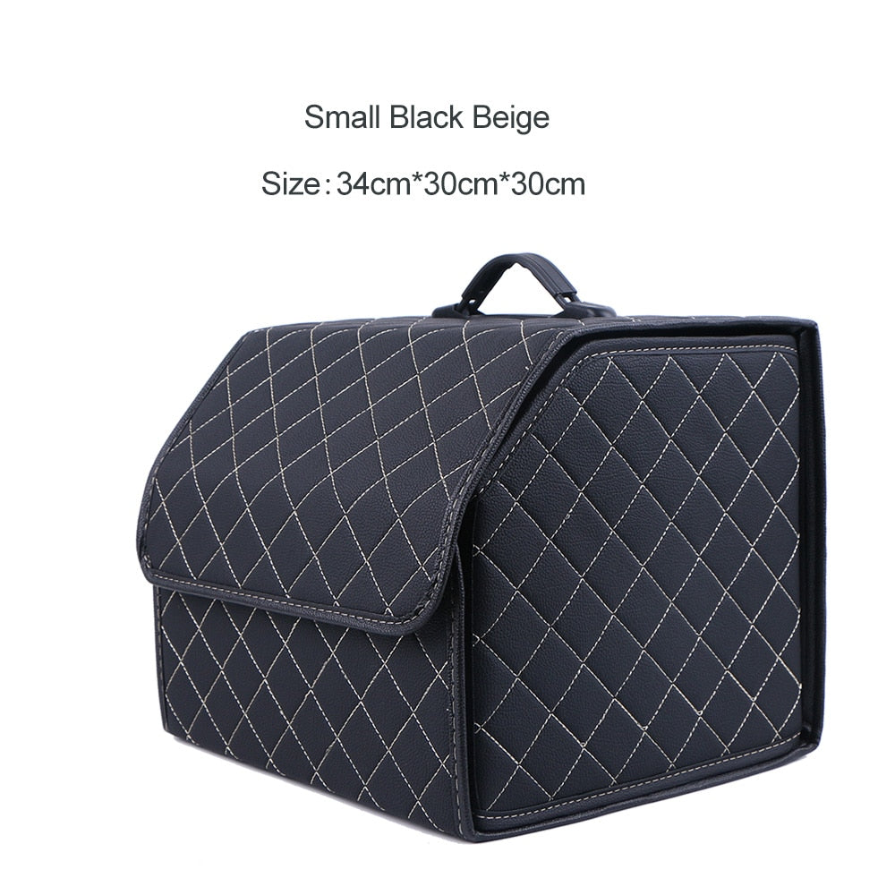 Leder Aufbewahrungsbox Kofferraum Organizer Auto Tasche Klappbarer