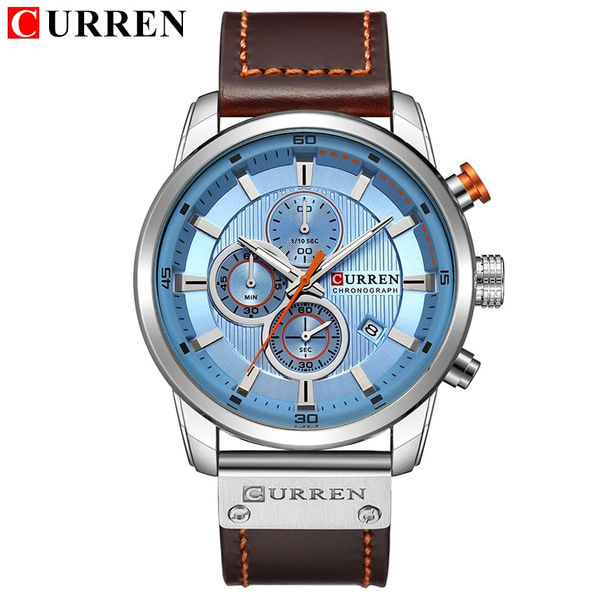 Herren Armbanduhr Silber Schwarz Edelstahl Fashion Luxus Chronograph  Business