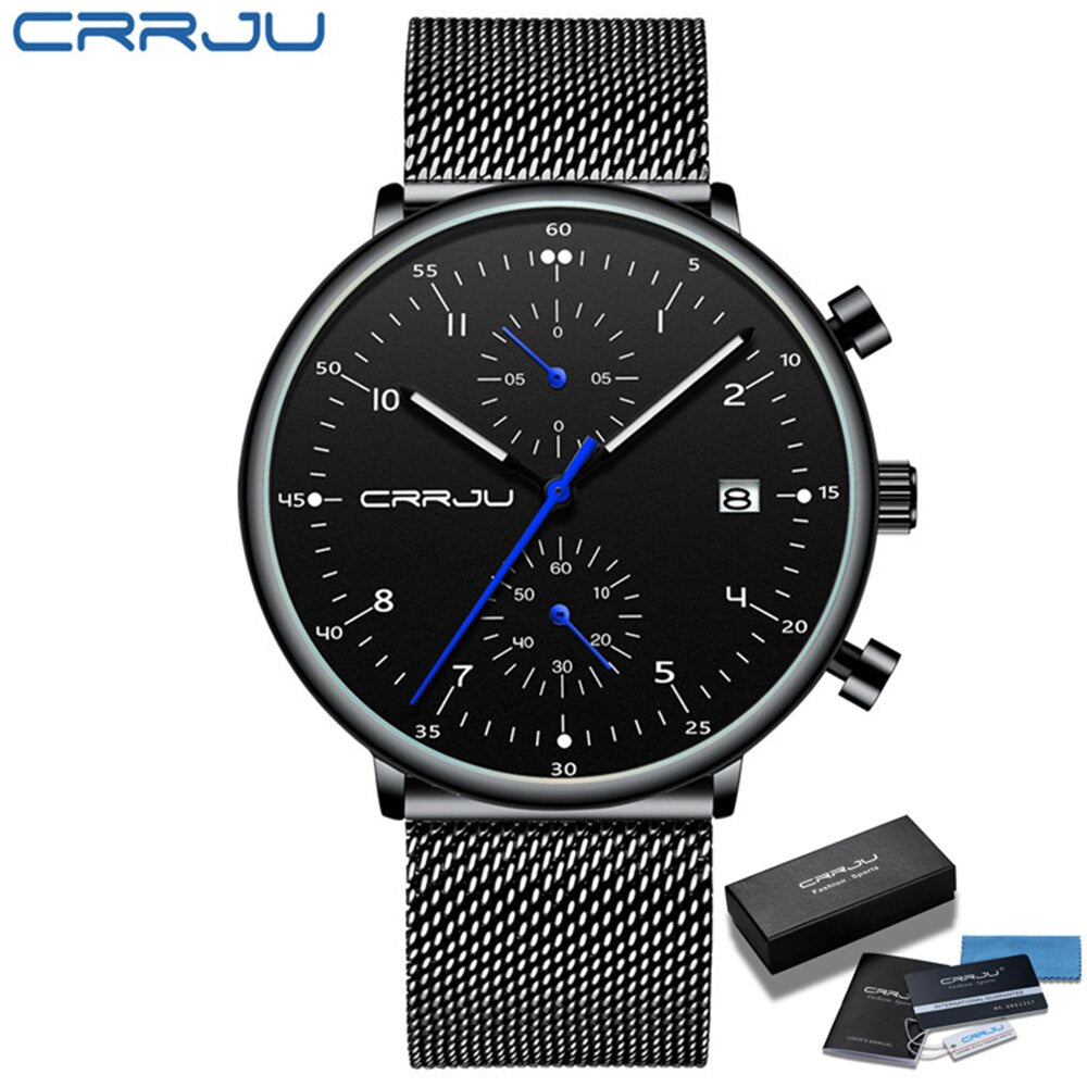 Herren Armbanduhr Silber Edelstahl Fashion Luxus Military Business Uhr
