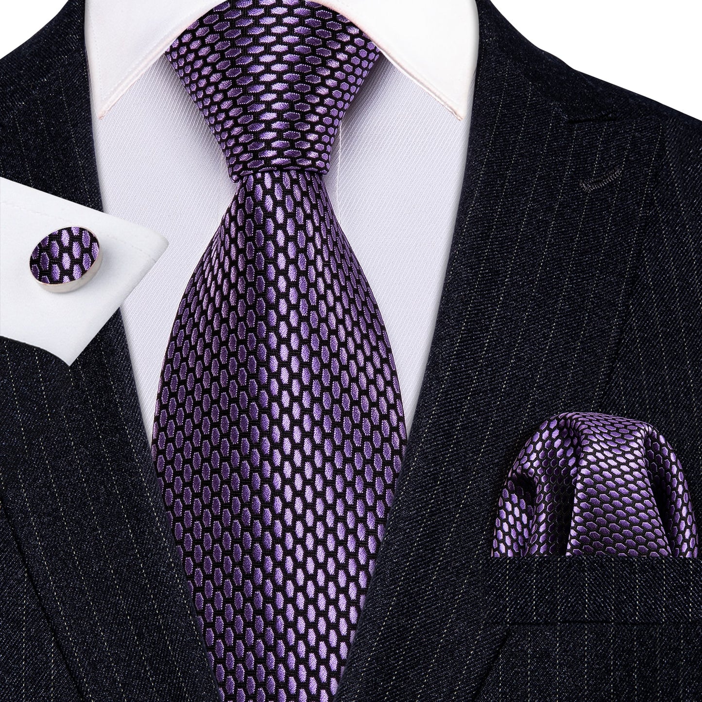 Fashion Seide Krawatte Lila Herren Hochzeit Konfirmation Männer Business