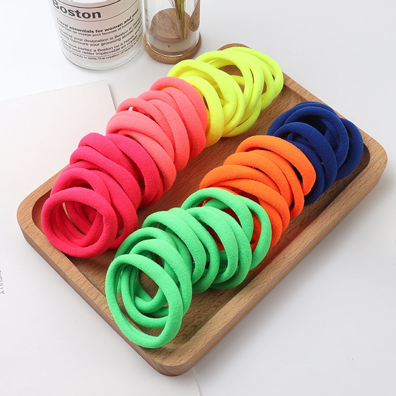 Haargummi Haarband Damen Haar Gummi 50 Stück Schwarz Bunt Zopfgummi Zopf