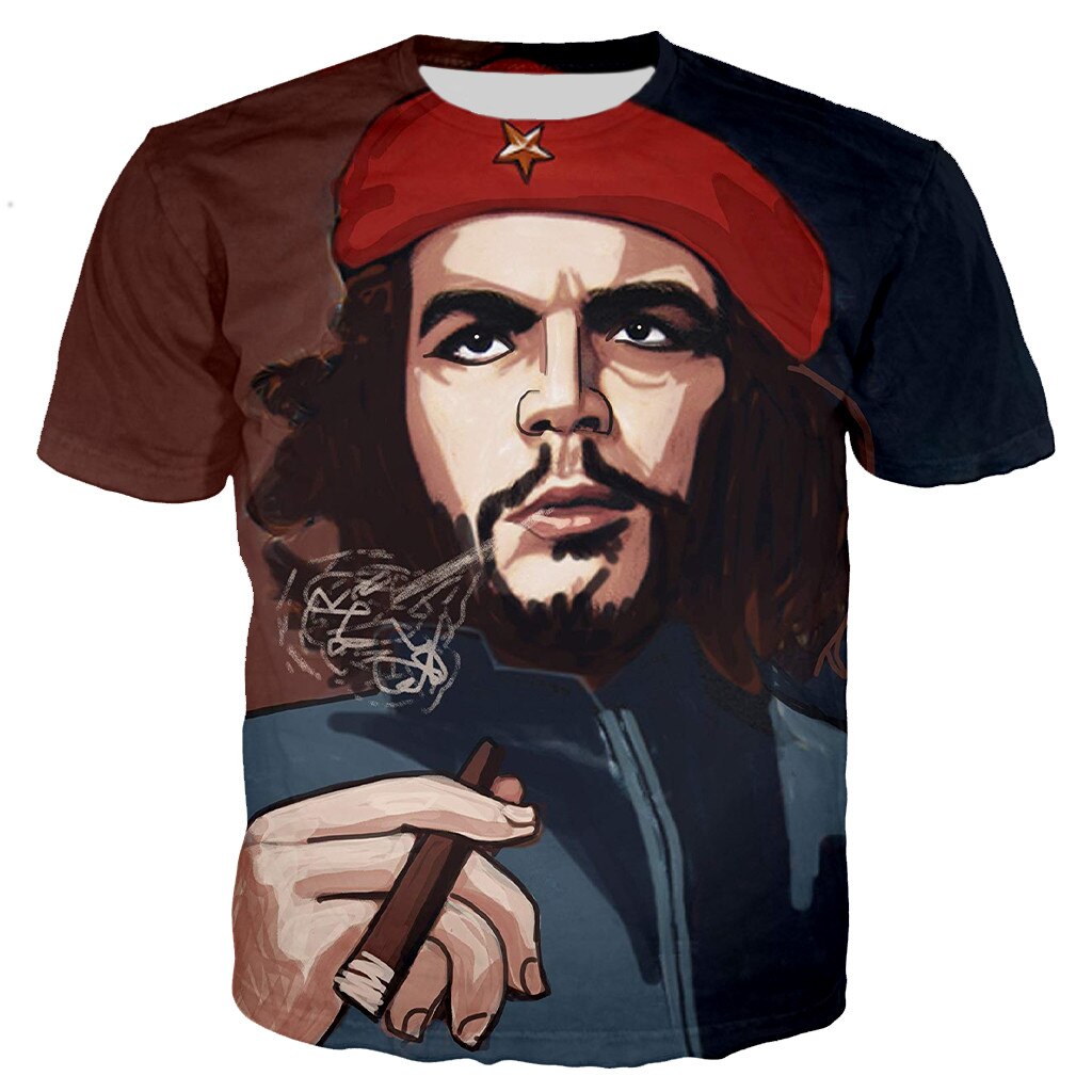 Herren Che Guevara 3D T-Shirt Rundhals Unisex Sommer Streetwear