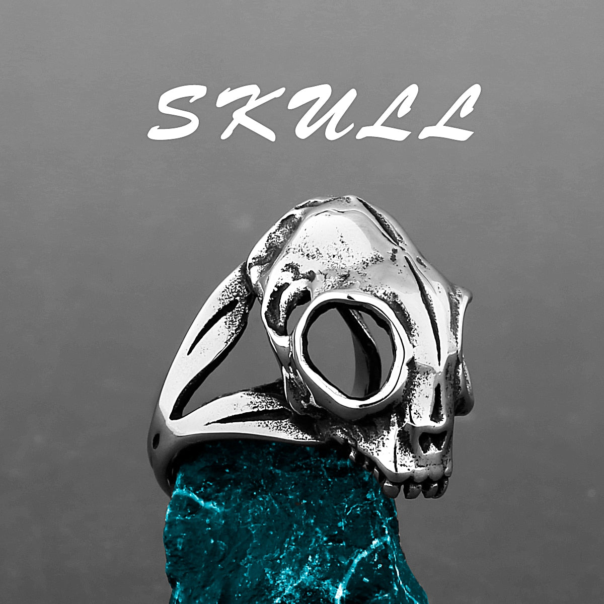Edelstahl Herren & Damen Biker Rocker Spinning Ring Silber Skull Gothic
