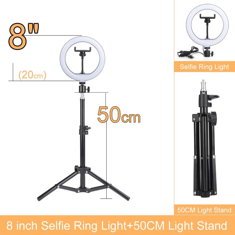 Selfie Ringlicht mit Stativ-Ständer 10 12 14 Inch Dimmbare LED Ring Fotografie