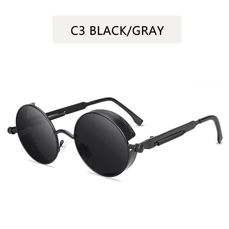 Herren Designer Sonnenbrille Polarisierte Retro Damen Metall Runde Gläser UV400