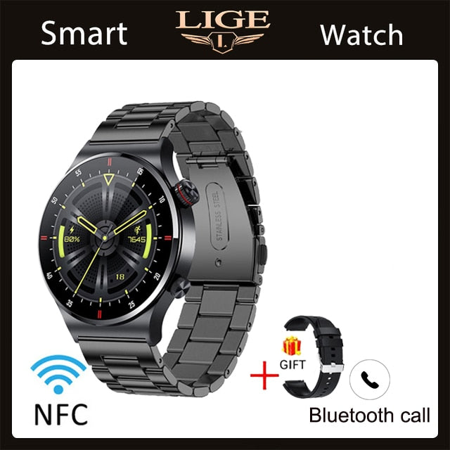 LIGE EKG + PPG Bluetooth Smart watch Fitness Tracker Sport Uhr Puls Armband Wasserdicht