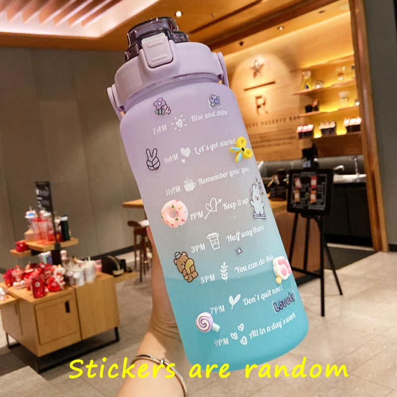 2L Trinkflasche Sportflasche Wasserflasche Getränkeflasche BPA-frei Tritanflasche