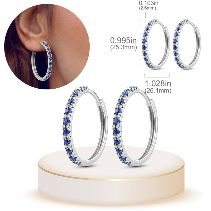 1 Paar Creolen aus 925 sterling Silber Ohrringe Ohrschmuck Zirkonia Ohrstecker