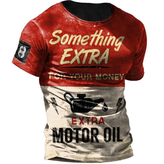 Fashion Herren Vintage Motorsport 3D T-Shirt Rundhals Unisex Sommer Streetwear