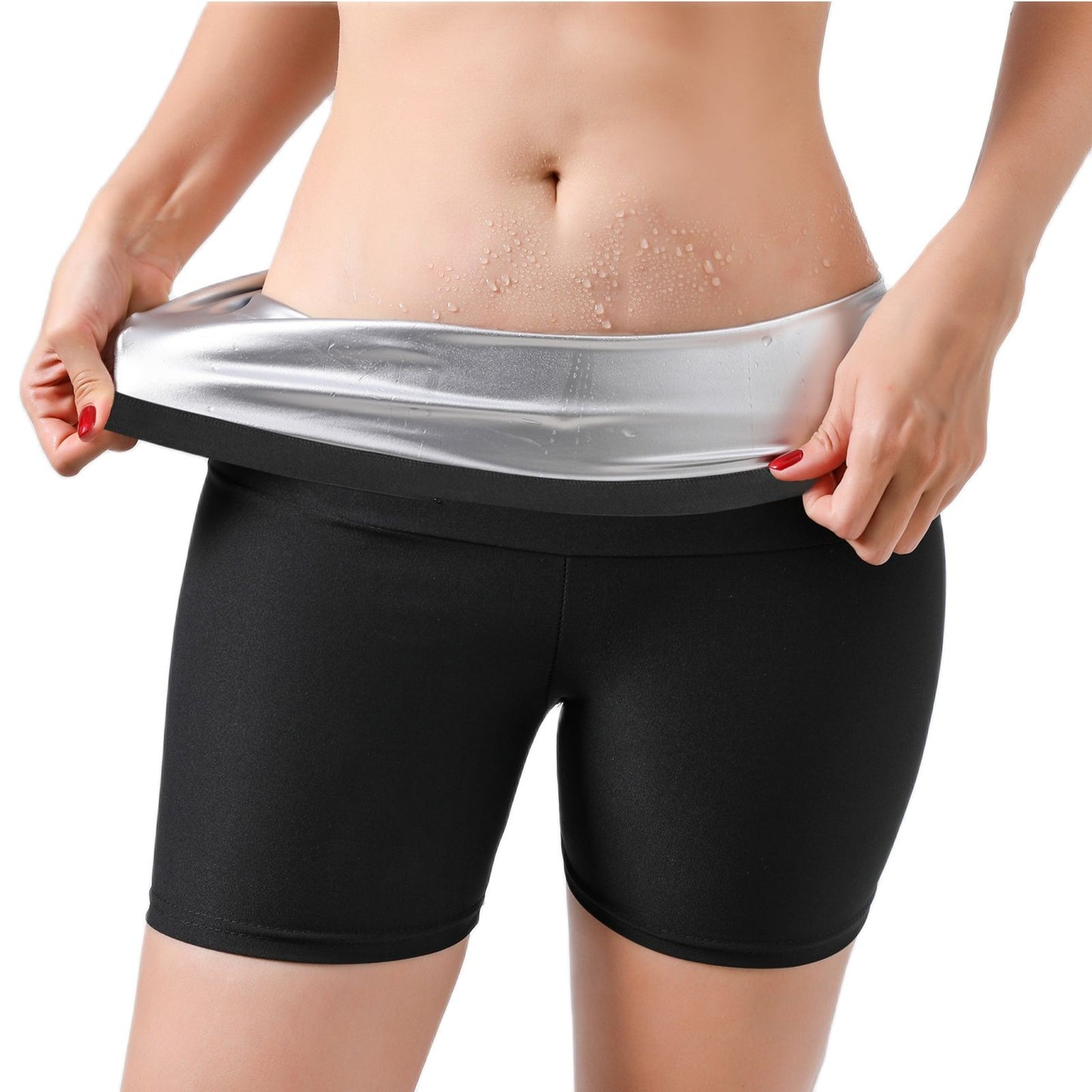 Damen Neopren Sauna Hose Schwitzhose Yogahose Thermoeffekt Abnehmen Hose Leggins