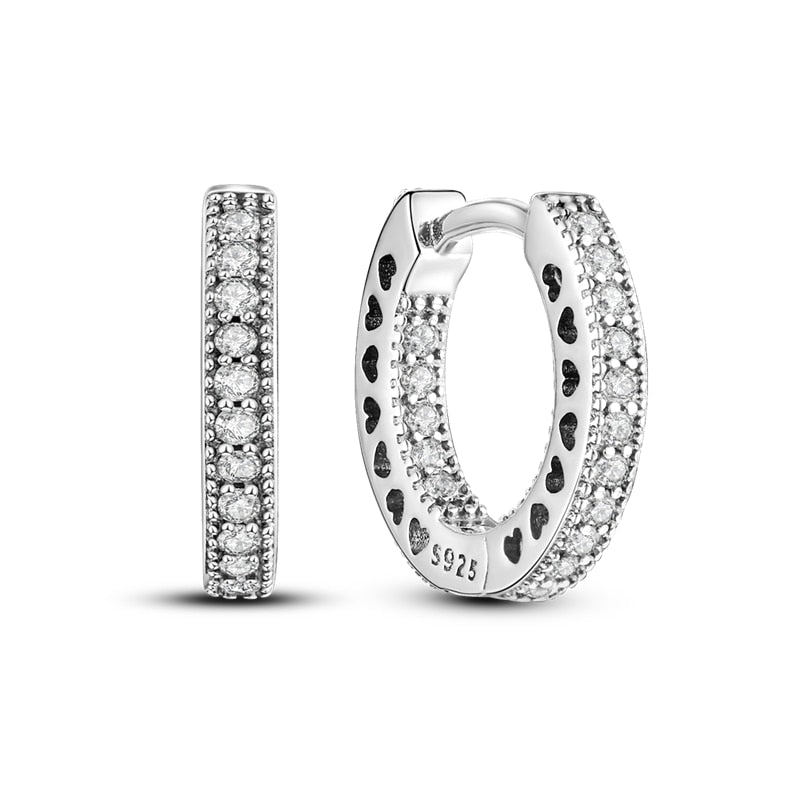 1 Paar Creolen aus 925 sterling Silber Ohrringe Ohrschmuck Zirkonia Ohrstecker