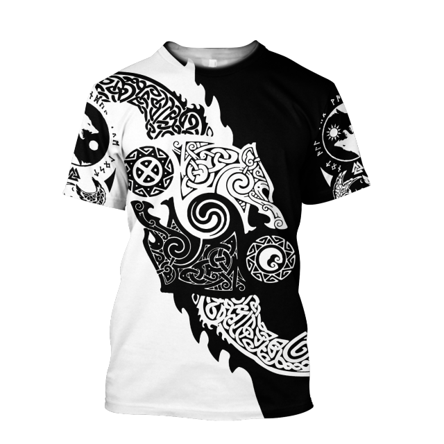 Männer Vikings Symbol Retro Vintage 3D T-Shirt Rundhals Unisex  Streetwear