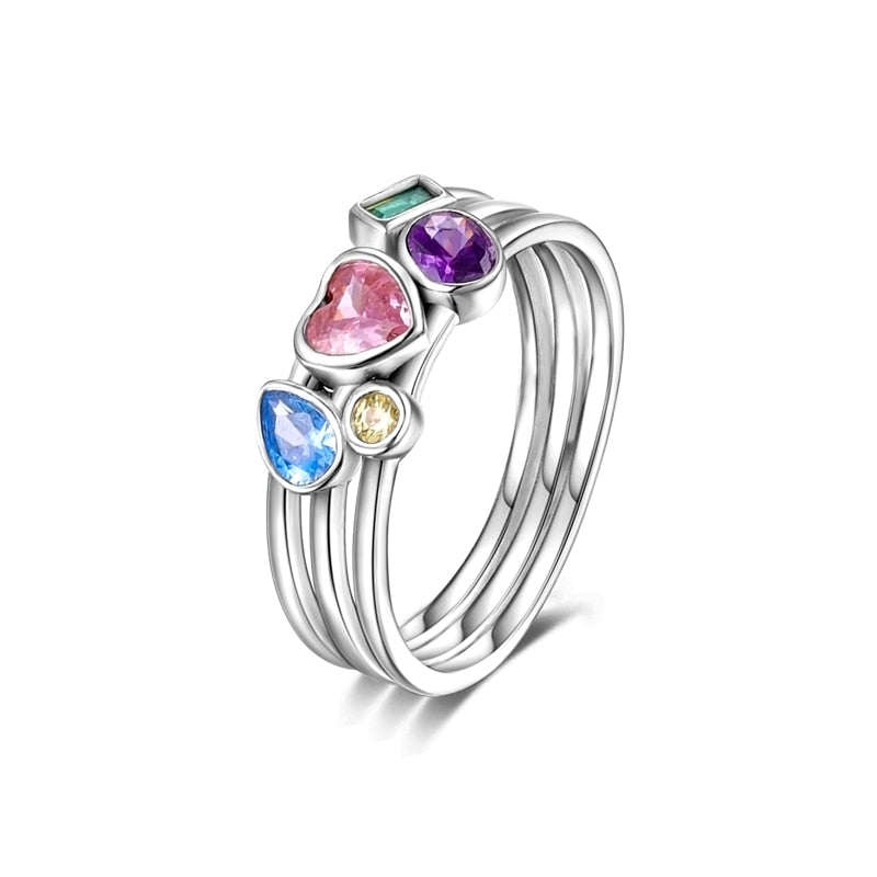 Massiv Sterling Silber 925 Ring filigran Fashion Damenring mit AAA Zirkonia