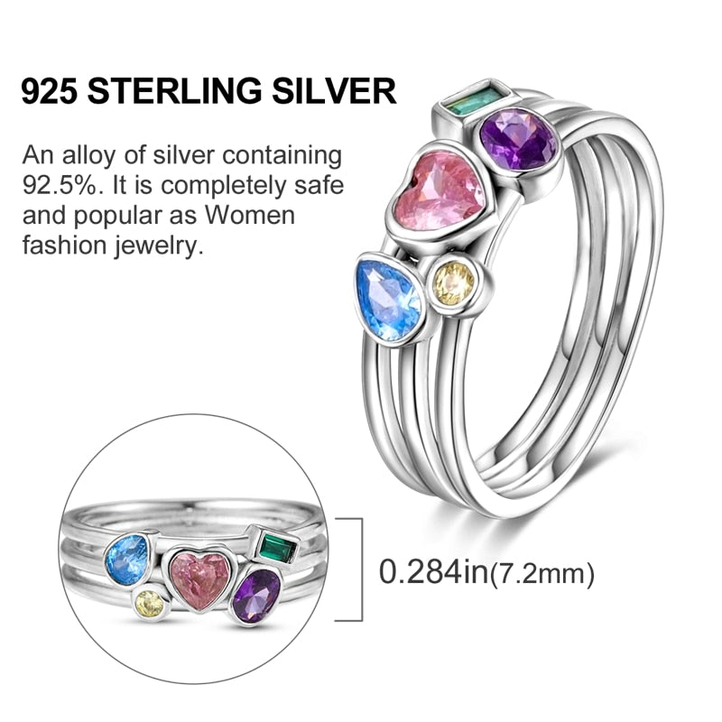 Massiv Sterling Silber 925 Ring filigran Fashion Damenring mit AAA Zirkonia