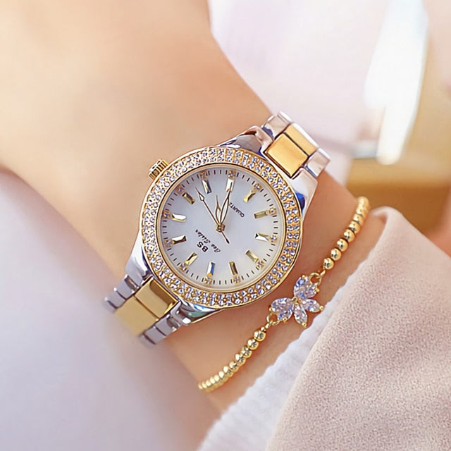 Damen Armband Uhr Mode Fashion Strass Luxus Chronograph Business Schmuck