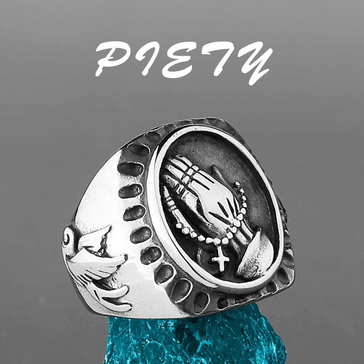Edelstahl Herren & Damen Biker Rocker Spinning Ring Silber Skull Gothic