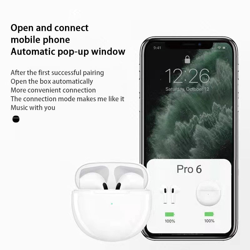 Air Pro 6 TWS Wireless Kopfhörer Bluetooth Control In-Ear Ohrhörer Wireless Headset Ladebox Earbuds