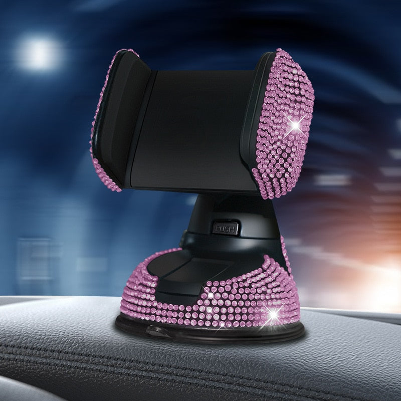 Auto Handy Halterung KFZ Armaturenbrett Smartphone Halter Saugnapf Strass