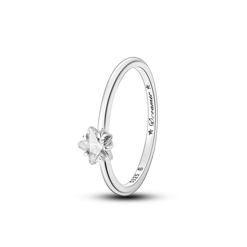 Massiv Sterling Silber 925er Ring filigran Fashion Damenring mit 3A Zirkonia