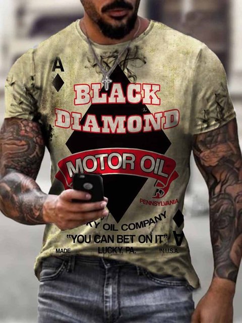 Fashion Herren Vintage Motorsport 3D T-Shirt Rundhals Unisex Sommer Streetwear