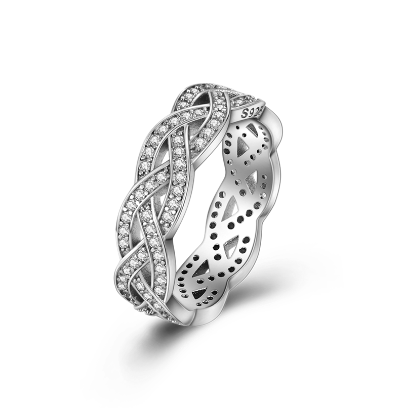 Massiv Sterling Silber 925 Ring filigran Fashion Damenring mit AAA Zirkonia