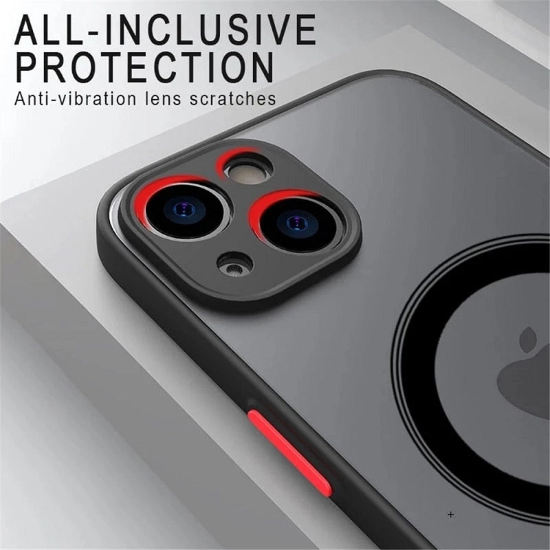 Matte Magnetische Handy Hülle IPhone 14 13 12 11 Pro Fashion Tasche Cove Schutzhülle Cover
