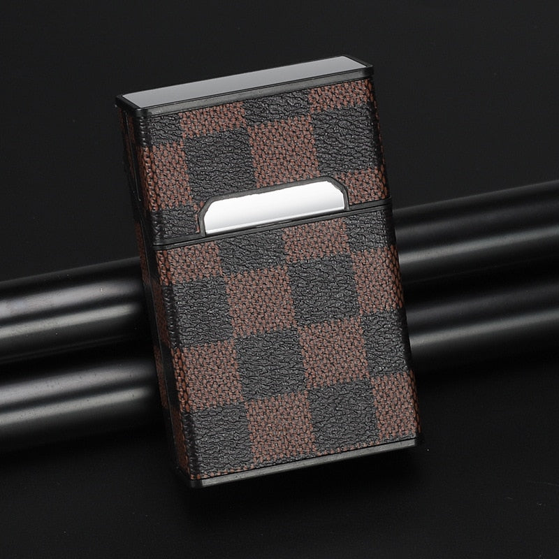 Zigarettenetui Etui 20 Zigaretten Dose Metall Box Mini Kunst Leder