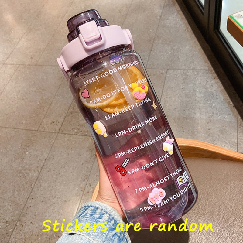 2L Trinkflasche Sportflasche Wasserflasche Getränkeflasche BPA-frei Tritanflasche