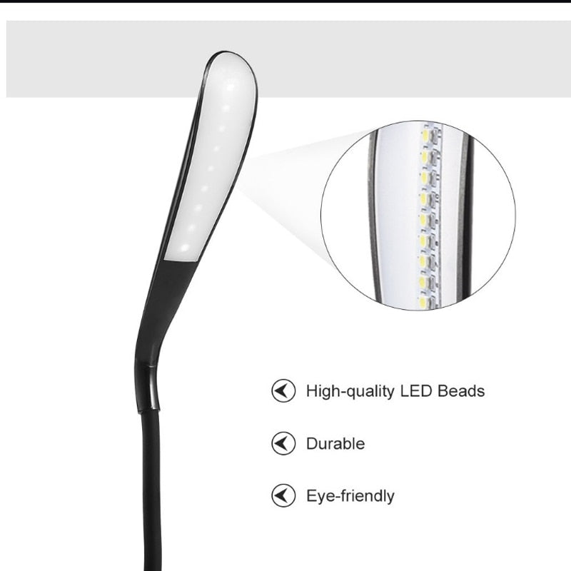 USB Flexible LED Nachtlampe Laptop Notebook Leselampe Power Bank Camping