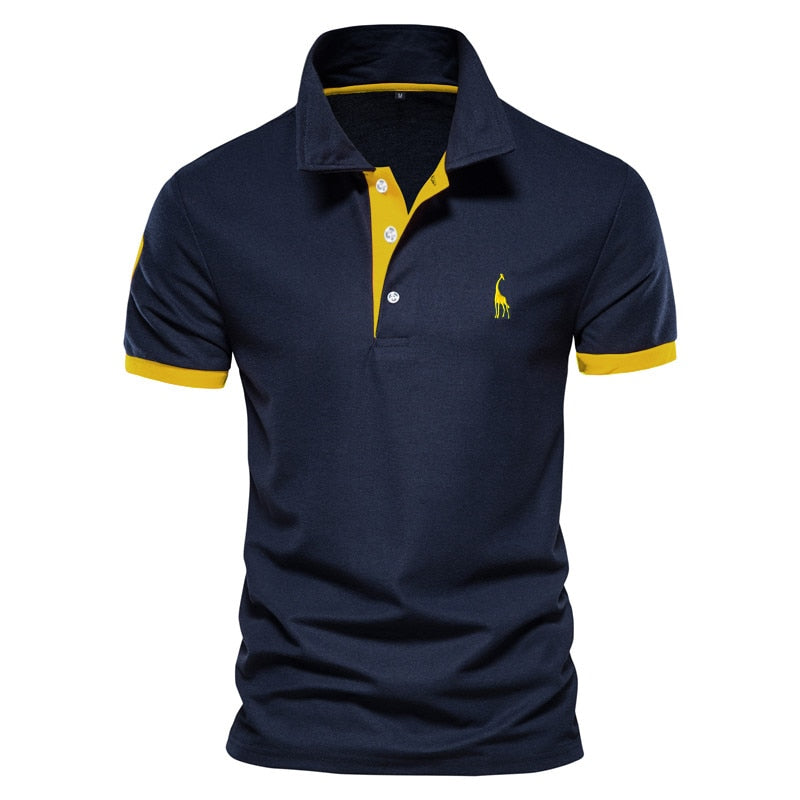 Herren Poloshirt Kontrast Kragen Polo Kurzarm Slim Fit Hemd Polohemd T-Shirt NEU
