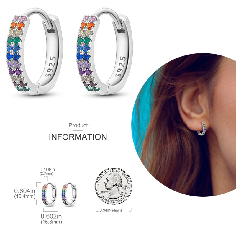 1 Paar Creolen aus 925 sterling Silber Ohrringe Ohrschmuck Zirkonia Ohrstecker