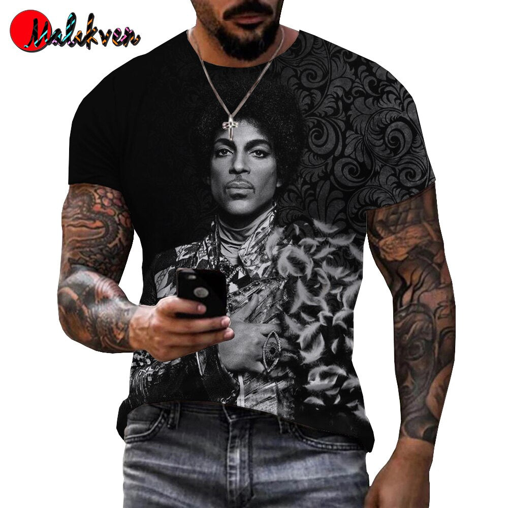 Herren Prince 3D T-Shirt Rundhals Unisex Sommer Streetwear