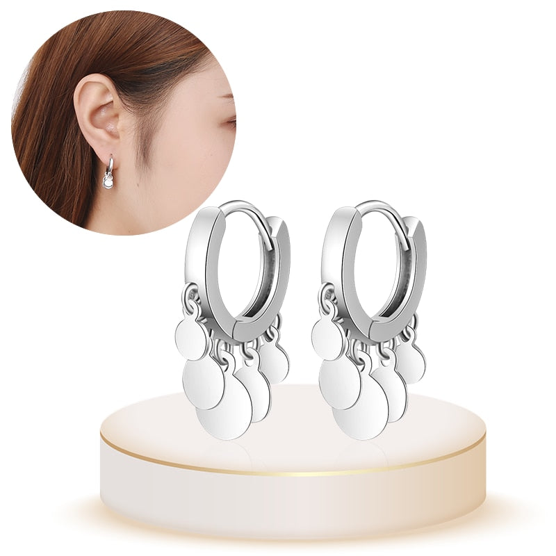 1 Paar Creolen aus 925 sterling Silber Ohrringe Ohrschmuck Zirkonia Ohrstecker