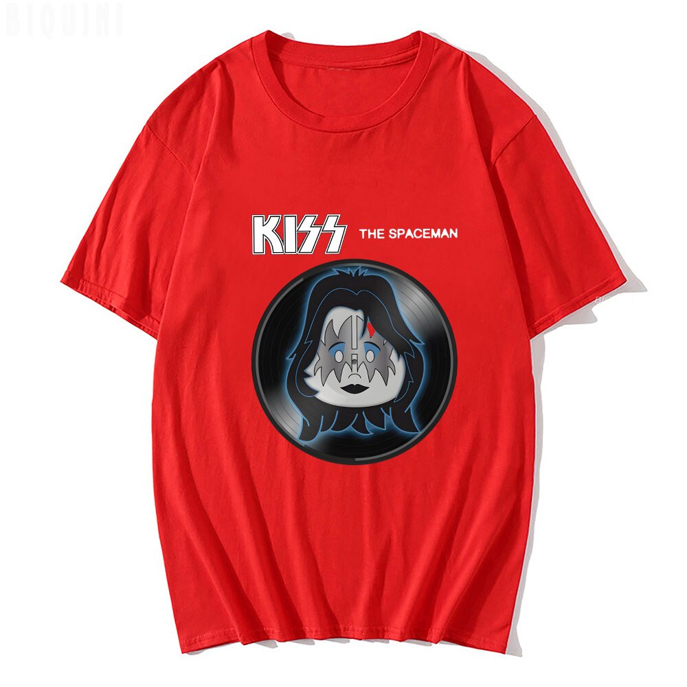 Herren 3D T-Shirt Rundhals Unisex Kiss Streetwear Hard Rock Band 100% Baumwolle
