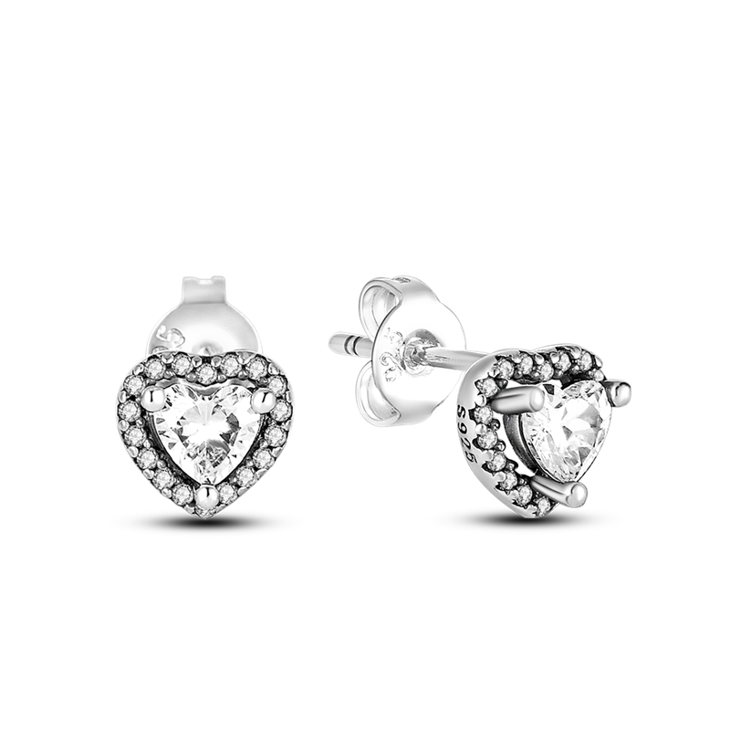 1 Paar Creolen aus 925 sterling Silber Ohrringe Ohrschmuck Zirkonia Ohrstecker