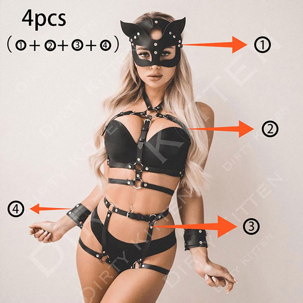 Sexy Harness Kette BH Gürtel Toys Punk Goth Frauen Bdsm Bondage Dessous