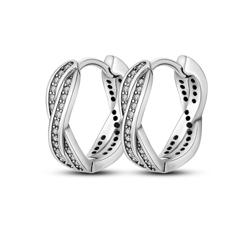 1 Paar Creolen aus 925 sterling Silber Ohrringe Ohrschmuck Zirkonia Ohrstecker