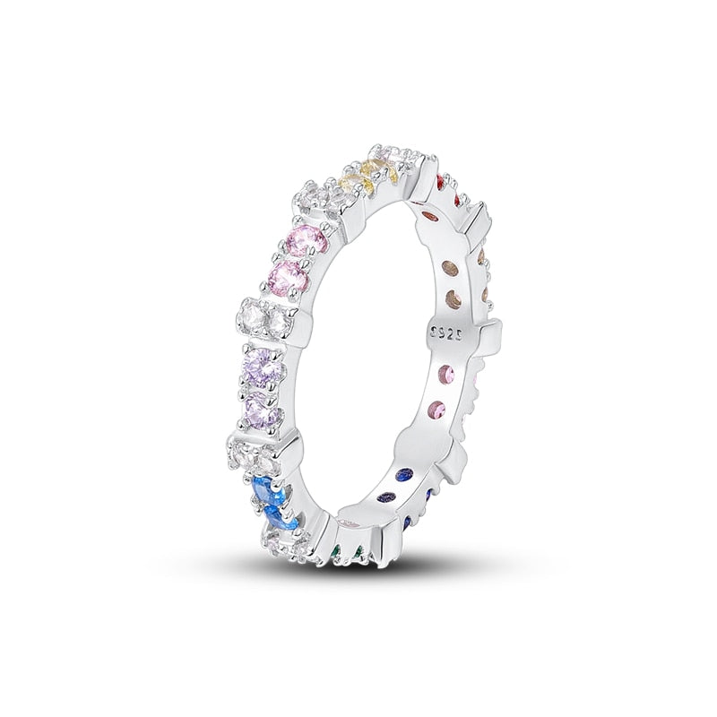 Massiv Sterling Silber 925 Ring filigran Fashion Damenring mit AAA Zirkonia