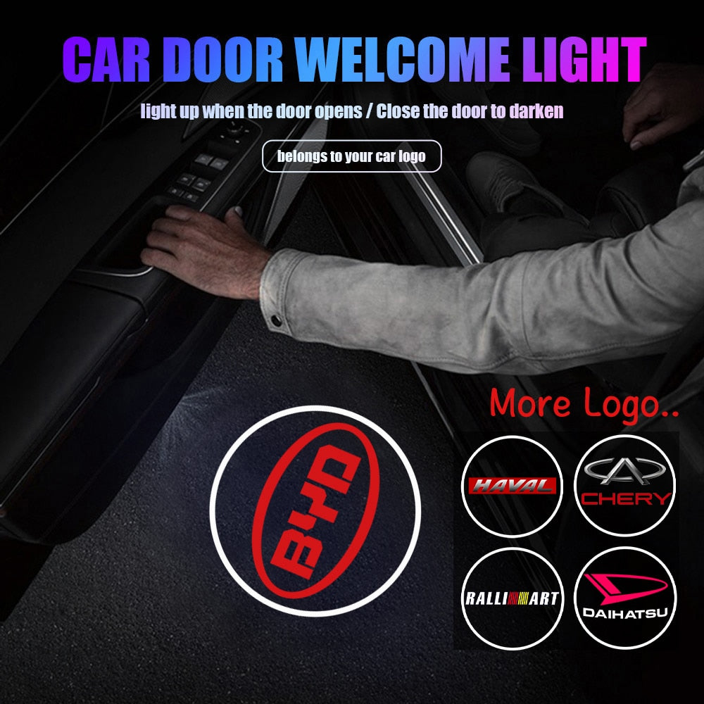 1/2 Stück Kabelloses Autotürlicht LED-Auto Automarken logo Projektor-Logo
